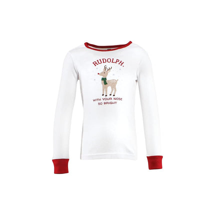 Hudson Baby Baby Girls' Cotton Pajama Set, Rudolph, 6-12 Months