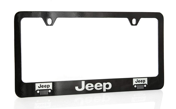 Jeep Logo License Plate Frame Holder (2 Hole / Bra