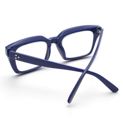 Retro Style Square Reading Glass Big Eyeglass Frames Large lens 50mm, Blue