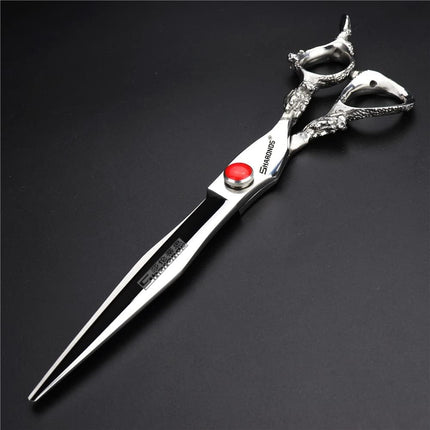SHARONDS 7'' 7.5'' 8'' Professional Hairdressing Scissors Barber Salon Hair Cutting Dragon Shears (Large) (7.5 inch dragon scissors) Gold