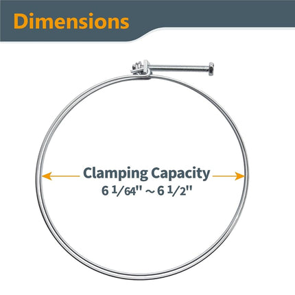 POWERTEC 70218 6-Inch Double Wire Hose Clamp | 5-Pack