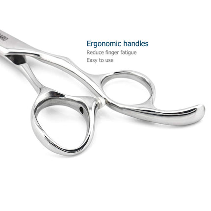 Professional Hair Shears Silvery Blind Hole Hair Scissors Convex Edge 440C Kinsaro 5.5" Thinning Silver