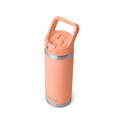YETI Rambler 18 oz Bottle, Vacuum Insulated, Stainless Steel with Color Matching Straw Cap, Lowcountry Peach