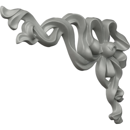 Ekena ONL05X08X01-L 5 7/8" W x 8 5/8" H x 3/4" P Versailles Small Ribbon with Bow Onlay, Left, Primed