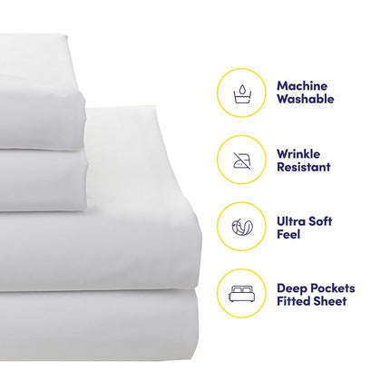 Sweet Home Collection 7 Piece Comforter Set Bag Solid Color All Season Soft Down Alternative Blanket & Luxurious Microfiber Bed Sheets, Genova, Full