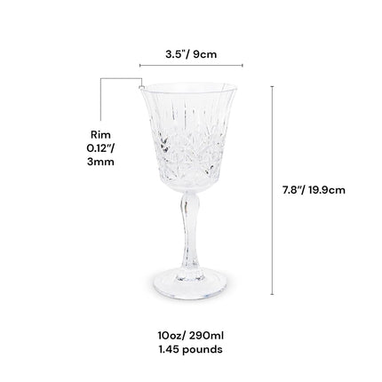BELLAFORTE Shatterproof Tritan Wine Glass, Set of 4, 10oz - Myrtle Beach Plastic Wine Glasses - Unbreakable Wine Goblets for Indoor and Outdoor Use - BPA Free - Dishwasher Safe - Clear