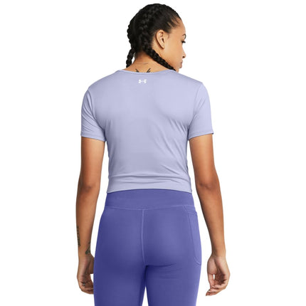 Under Armour Women's Motion Crossover Short Sleeve Crop T-Shirt, (539) Celeste / / White, XX-Large