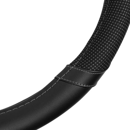 Motor Trend SW-808-WH White Steering Wheel Cover-Dotted Comfort Polyester Grip on Stitched Synthetic Leather