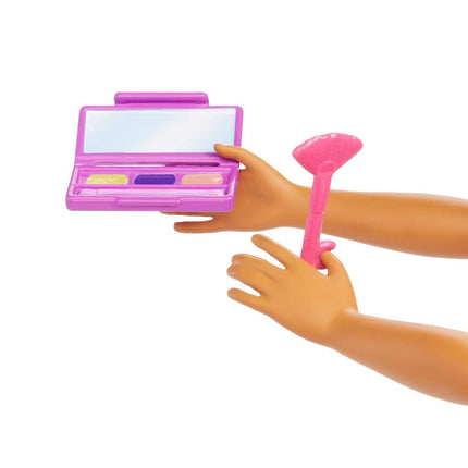 Barbie Doll & Accessories, Career Makeup Artist Doll with Palette and Brush, HKT66