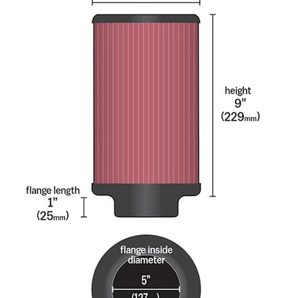 K&N Filters RU-3020 Car and Motorcycle Universal Rubber Filter