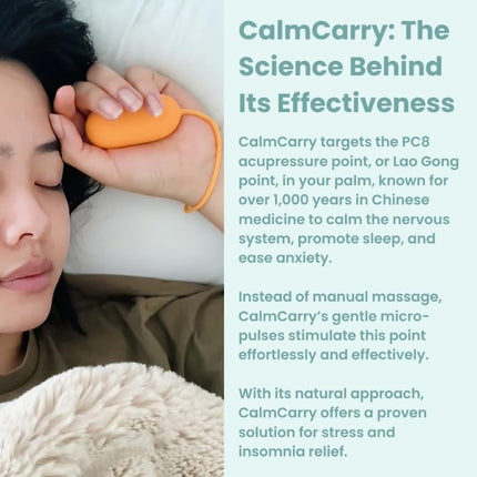Glowco CalmCarry Sleep Aid Device – Handheld Microcurrent Relaxation Tool, Supports Calm, Focus & Gentle Relief, USB Rechargeable, Portable Wellness Device for Adults & Kids | Orange Calm Carry