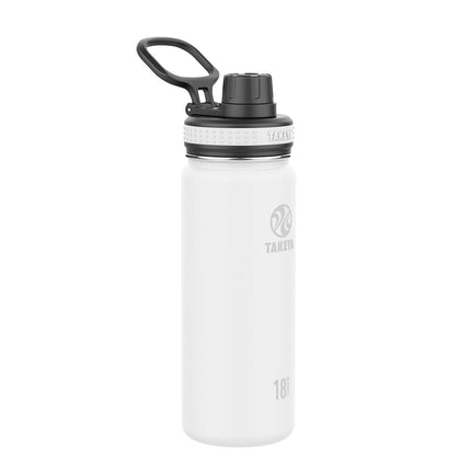 Botella de agua de acero inoxidable Takeya Originals con aislamiento al vacío, 0.5 litros / 18 onzas, blanca