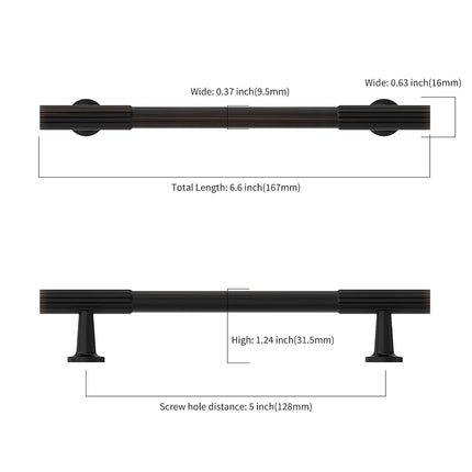 Asidrama 10 Pack 5 Inch(128mm) Oil Rubbed Bronze Kitchen Cabinet Handles, Cabinet Pulls Kitchen Cabinet Hardware for Cupboard Drawer Pulls