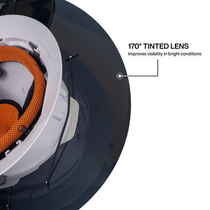 Klein Tools FR03010 Flame-Reistant Full Brim Sombrero Outdoor Sun Hat for Men with Neck Shade, Hard Hat Accessory, 50-Plus UPF Protection, Fire Resistant Fabric, Universal Clips