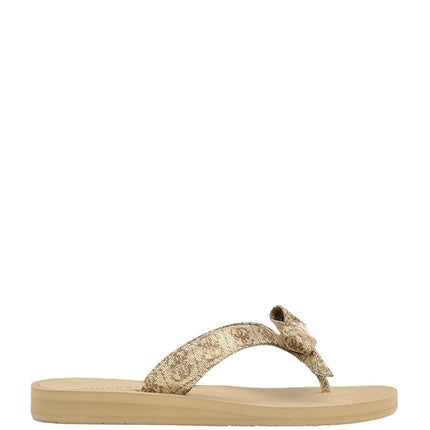 GUESS Women's Tuta Sandal, Gold 710, 2 UK