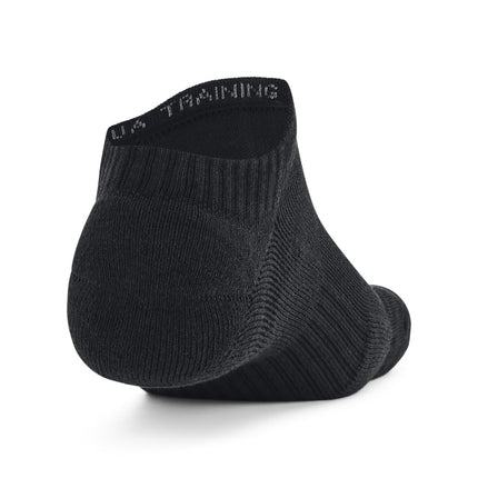 Calcetines tobilleros de entrenamiento de algodón Under Armour Kids' Youth (6 pares), (001) Negro/Negro/Blanco, Talla extrapequeña
