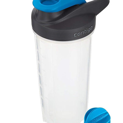 Contigo Shake & Go Fit Bouteille Shaker avec couvercle Snap, 828 ml, Bleu Carolina
