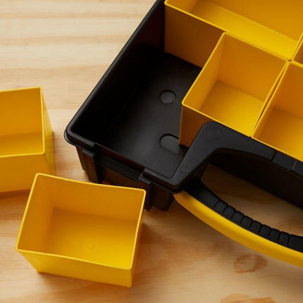 Stanley Stst14710 Organizador de Piezas Pequeñas de 10 Compartimentos, Negro/Amarillo