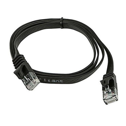 Monoprice Cat5e Ethernet Patch Cable - Network Internet Cord - RJ45, Flat,Stranded, 350Mhz, UTP, Pure Bare Copper Wire, 30AWG, 3ft, Black