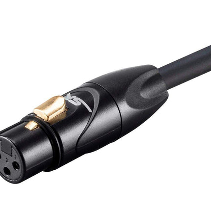 Monoprice Stage Right Series Professional XLR Male to XLR Female - 15ft - Black - Gold Plated | 16AWG Stranded Copper Wire Conductors [Microphone & Interconnect]