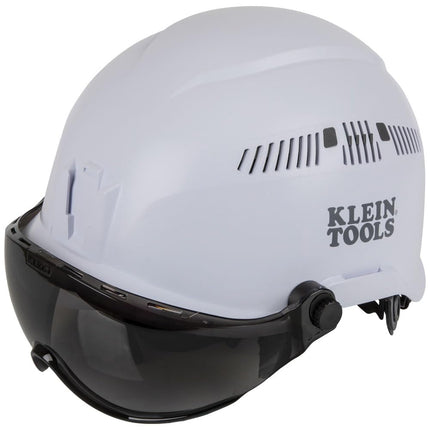 Klein Tools VISORGRAY Gray Visor for Hard Hat and Safety Helmet, Low Profile, Impact Rated, Anti Fog, Scratch Resistant, Flip-Up, UV Protection