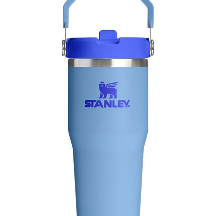 STANLEY IceFlow 2.0 Gobelet pailles rabattables avec poignée 414 ml | Couvercle Twist On et paille rabattable | Bouteille d'eau antifuite | Acier inoxydable isotherme | Sans BPA | Bleu ciel