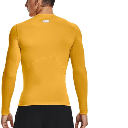 Under Armour Men's Armour HeatGear Compression Long-Sleeve T-Shirt, Steeltown Gold (750)/Black, Large