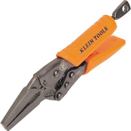 Klein Tools 38611 Long Nose Locking Pliers with Quick Release Handles, Ideal for Tight Spaces, High Torque and Gripping Power, 6-Inch