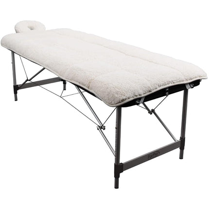 ForPro Premium Quilted Fleece Table Pad Set, Natural, Extra Soft, Hypoallergenic, for Massage Tables, Includes Massage Table Pad and Face Rest Cover