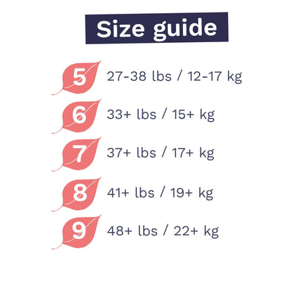 Pura Hypoallergenic Diaper Pants Size 7 (37+ lbs) Overnight, up to 12 Hours Leak Protection, Suitable for Sensitive Skin, Totally Chlorine Free, Soft Organic Cotton, 1 Pack of 17 Pull Up Pants