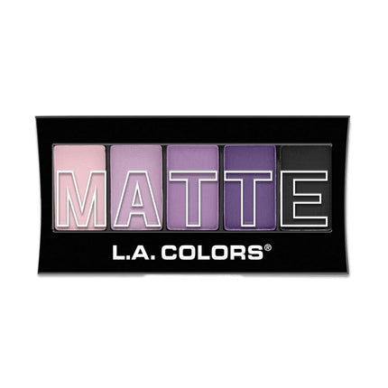 L.A. COLORS - 5 Color Matte Eyeshadow, Purple Cashmere - 0.25 oz. (7.1 g)