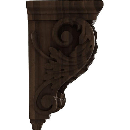 Ekena CORW03X04X07ACWA 3 1/2-Inch Width x 4-Inch Depth x 7-Inch Height Small Acanthus Wood Corbel - Walnut
