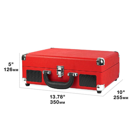 Platine vinyle portable Victrola Journey Bluetooth – avec haut-parleurs intégrés, platine 3 vitesses, sortie RCA, prise casque (marron foncé)