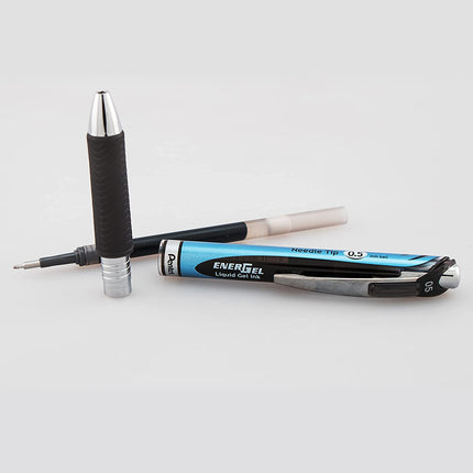 Pentel Energel 0.5 mm black needle tip pens, 10 Pack, Rtx Retractable Liquid Gel Pen, Great for Office, School & Home for Women & Men BLN75BP10A