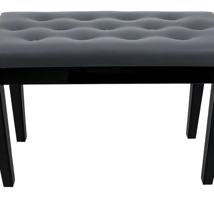 Rockville PB7 Black Premium Piano Bench with Storage, Solid Thai Rubberwood, 2.5 Plush Foam Seat, Faux Leather, 450 lb Capacity, Perfect for Home, Studio & Stage
