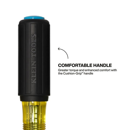 Klein Tools 65413MAGM Metric Magnetic Color-Coded Nut Driver, Hollow-Shaft, Heavy-Duty 13 mm Hex, Pass-Through Design, 6-Point Socket, and Cushion-Grip Handle