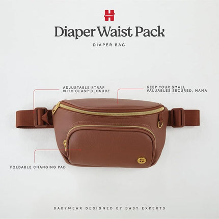 Huggies Unisex's Diaper Crossbody Bag, Cognac Leather