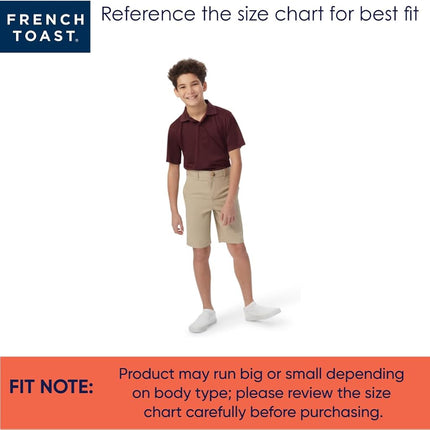 French Toast Boys' Adjustable Waist Stretch Flat Front Short, Khaki, 10