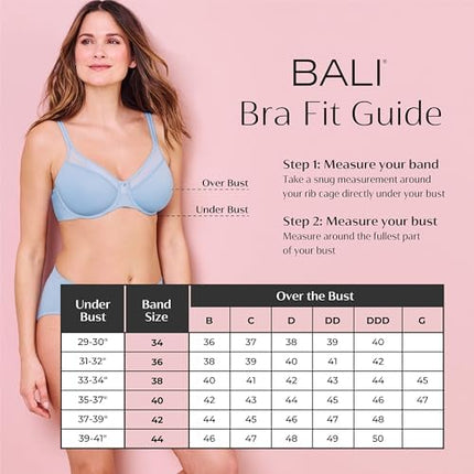 Bali Satin Tracings Minimizer Bra, Underwire Bra, Full-Coverage Bra, Maximum Support Minimizer Underwire Bra, Rosewood, 40D