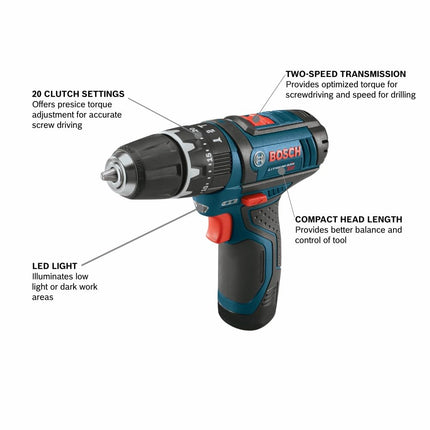 Bosch PS130N 12V Max 3/8 in. Hammer Drill/Driver (Bare Tool)