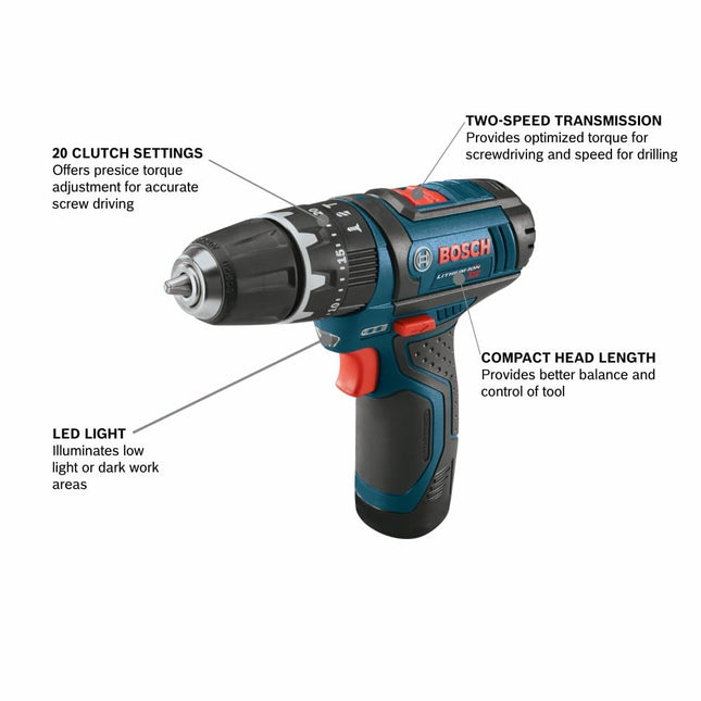 Bosch PS130N 12V Max 3/8 in. Hammer Drill/Driver (Bare Tool)
