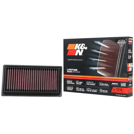 K&N Replacement air filter compatible with Triumph Scrambler 1200cc incl. XE & XC 2019- (TB-1219),Red
