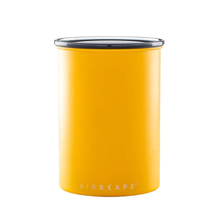 Airscape Coffee & Food Storage Canister - Patented Airtight Lid to Preserve Food Freshness, Stainless Steel, Medium, Matte Yellow)