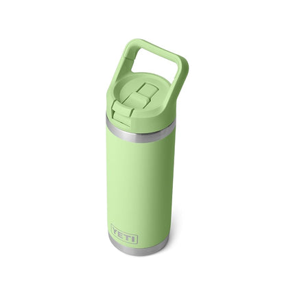 YETI Rambler 18 oz Bottle, Vacuum Insulated, Stainless Steel with Color Matching Straw Cap, Key Lime