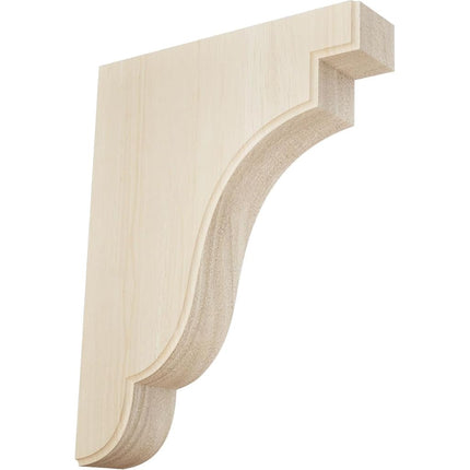Ekena BKTW02X07X10BERW 1 3/4-Inch Width x 7 1/4-Inch Depth x 9 1/2-Inch Height Bedford Wood Bracket - Rubber Wood