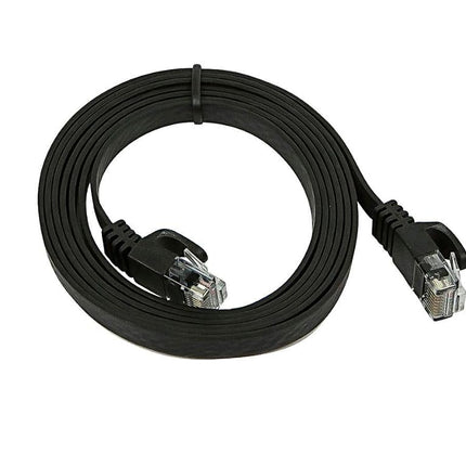 Monoprice 5-Feet 30AWG Cat5e 350MHz UTP Flat Ethernet Bare Copper Network Cable, Black (109548)