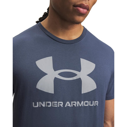 Under Armour Men's Sportstyle Logo Short Sleeve T Shirt, (044) Downpour Gray / / Steel, XXL