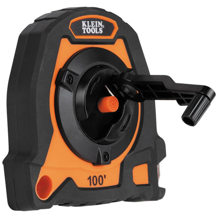 Klein Tools 94100CR Closed Reel Long Tape Measure, 100-Foot Nylon Coated Blade, with Belt Clip and Lanyard Hole