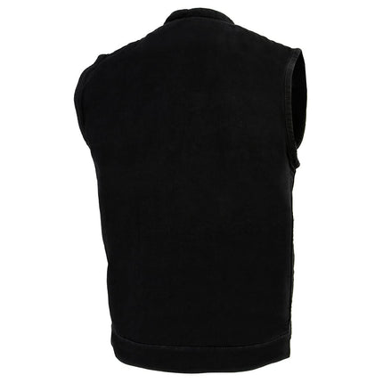 Milwaukee Men's Denim Club Vest with Hidden Snap and Zip (Black, X-Large)