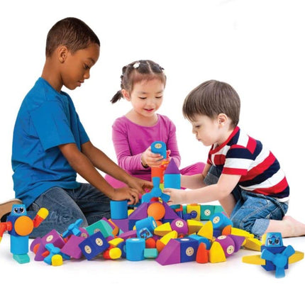 Blockaroo Magnetic Foam Building Blocks - STEM Construction Toys for Boys and Girls, Soft Foam Blocks Develop Early Learning Skills, The Ultimate Bath Toys for Toddlers & Kids - 50 Piece Set